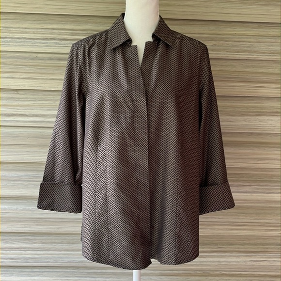 TAYLOR Investments Gold Label Non-Iron Blouse Size 14 - As New 100% Cotton - Picture 1 of 8